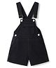 Tales & Stories Cotton Woven Sleeveless Solid Dungaree - Black