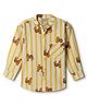 Tales & Stories Cotton Woven Full Sleeves Striped & Tiger Printed Shirt - Yellow