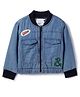 Tales & Stories Denim Woven Full Sleeves Cultivate Text Patch Detailed Light Winter Bomber Jacket - Blue