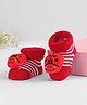 Cute Walk by Babyhug Slip On Sock Shoes with Lady Bug Applique - Red