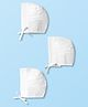 Babyhug 100% Cotton Woven Solid Color Bonnet Cap Pack of 3 White - Diameter 15 cm