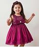 Babyhug Woven Sleeveless Party Dress with Headband  Sequin Detailing & Bow Applique - Wine