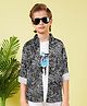 MASHUP Cotton Woven Full Sleeves Typography Printed Shirt With Inner Tee Set - Black