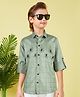 MASHUP Cotton Woven Full Sleeves Checked Shirt - Green