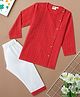 Desi Soota Cotton Woven Full Sleeves Katha Work Detailed Kurta & Pyjama Set  - Red