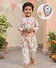 Desi Soota Cotton Woven Full Sleeves Floral & Paisley Printed Kurta Pyjama Set - Cream