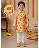 Desi Soota Cotton Woven Full Sleeves Rainbow & Butterflies Printed Kurta Pyjama Set - Peach