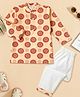 Desi Soota Cotton Woven Full Sleeves Mandala Printed Kurta & Pyjama Set - Peach
