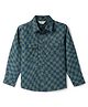 Tales & Stories Cotton Woven Full Sleeves Warped Chessboard Checked Shirt - Dark Green