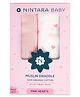 Nintara Baby Soft, Breathable, Lightweight, 100% Organic Cotton Extra-Large Swaddle Pack of 2 - Pink hearts