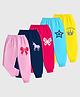 KUCHIPOO Pack Of 5 Butterflies & Unicorn Printed Pajamas - Pink Blue Magenta & Yellow