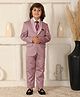P-MARK Cotton Woven Full Sleeves Solid 4 Piece Party Suit With Tie Set - Lavender