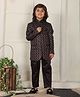 P-MARK Cotton Woven Full Sleeves Abstract Embroidered Sequins Embellished Jodhpuri Kurta Pant Set - Maroon