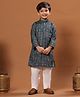 P-MARK Cotton Woven Full Sleeves Floral Printed Kurta & Pyjama Set - Green