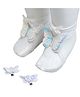 Tipy Tipy Tap Butterfly Applique Detailed Footless Shoes With Hair Clips - Silver