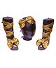 Tipy Tipy Tap Bow Applique Detailed Footless Shoes With Headband - Golden