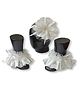 Tipy Tipy Tap Schiffli Embroidered Footless Shoes With Headband - Ivory