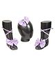 Tipy Tipy Tap Pearl Embellished Bow Applique Detailed Footless Shoes With Headband - Lilac