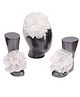 Tipy Tipy Tap Lacey Flower Applique Detailed Footless Shoes With Headband - Off White