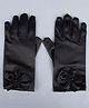 Tipy Tipy Tap Satin Bow Applique Detailed Gloves - Black