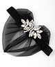 Tipy Tipy Tap Rhinestones Embellished & Heart Applique Detailed Headband - Black