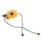 Tipy Tipy Tap Sunflower Applique Detailed & Beads Embellished Hair Tie - Yellow