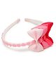 Tipy Tipy Tap Bows Applique Detailed & Hearts Embellished Hair Band - Pink