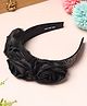 Tipy Tipy Tap Rose Applique Detailed With Stones Embellished Hair Band - Black
