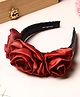 Tipy Tipy Tap Rose Applique Detailed With Stones Embellished Hair Band - Red