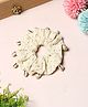 Tipy Tipy Tap Floral Embroidered & Cowrie Shells Embellished  Scrunchie - Ivory