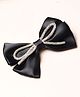 Tipy Tipy Tap Bow Applique Detailed & Stones Embellished Hair Clip - Black