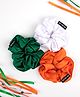 Tipy Tipy Tap Tricolour Theme Set Of 3 Solid Rubber Bands - White Green & Orange
