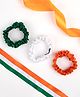 Tipy Tipy Tap Tricolour Theme Set Of 3 Solid Rubber Bands - White Green & Orange