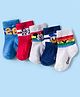 Cute Walk by Babyhug Disney Knit Ankle Length Antibacterial Socks with Mickey Mouse and Friends Graphic Pack of 5 - Navy Blue Red & White