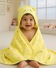 Babyhug Cotton Terry Knit Hooded Towel with Ear Applique Heart Print & Embroidery L 74 x B 69 cm - Yellow