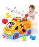 SANJARY Musical Learning Toys for Toddlers Educational Baby Bus with Animal Blocks Shape Shoter Musical bus color design may vary