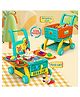 SANJARY  Pull Trolley Wheel Toy Plastic Picnic Play Set with Shop Accessories Simulation for Kids color design may vary