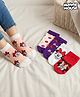 Cute Walk by Babyhug Disney Knit Ankle Length Antibacterial Socks with Minnie Mouse Graphic Pack of 5 - Red White & Navy Blue