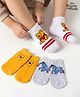 Cute Walk by Babyhug Disney Knit Ankle Length Antibacterial Socks with Winnie the Pooh Graphic Pack of 3 - White Yellow & Grey
