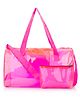 Echo Boomers Pink Transparent Jelly Duffle Bag with Matching Pouch Height 22
