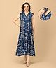 The Mom Store Cotton Knit Sleeveless Abstract Printed Maternity Jumpsuit With Centre Front Access - Multi Colour