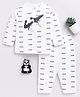 Clt.s Cotton Knit Full Sleeves Panda Printed Coordinating Night Suit Set - Off-White