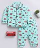 Clt.s Cotton Knit Full Sleeves Vehicles Printed Coordinating Night Suit Set - Green