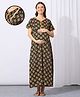 MomToBe Cotton Blend Half Sleeves Floral Printed Maternity Nighty With Side Seem Nursing Access - Castleton Green