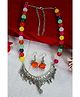 Kamule Navratri Theme Oxidised & Beaded Jewellery Set - Multi Colour
