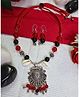 Kamule Navratri Theme Shell & Bead Embellished Jewellery Set - Black & Red