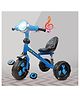 Dash Kids Tricycle with LED Headlight & Music | Comfortable Seat with Rear Shock Absorber | Sturdy & Stylish Ride-On Trike Tricycle for Toddlers (Blue, 2 Years+)