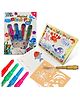 Wembley Toys Blow Pen Painting Color Set with 35 Stencils 4 Fluorescent Markers & 16 Colouring Pages - Sea