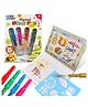 Wembley Toys Blow Pen Painting Color Set with 35 Stencils 4 Fluorescent Markers & 16 Colouring Pages - Jungle