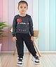 BABY CLOSET Cotton Knit Full Sleeves Dinosaur Printed Light Winter Sweatshirt & Joggers - Navy Blue